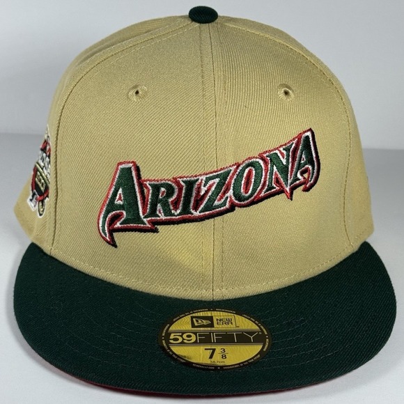 New Era Arizona Diamondbacks 2001 World Series 59FIFTY Fitted Hat Tan‎ Red 7 3/8